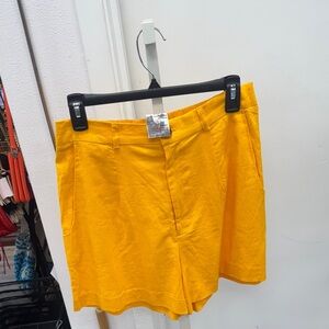 Show Me Your MuMu Yellow Linen Women's Shorts Size Medium